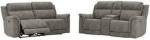 Durapella Power Sofa and Love Seat - Available in Gray or Sand