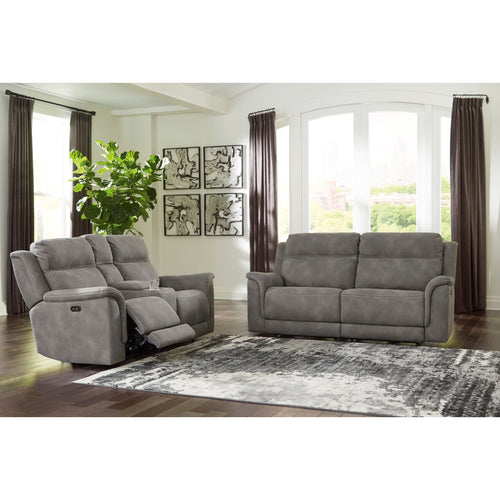 Durapella Power Sofa and Love Seat - Available in Gray or Sand