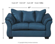 Blue Darcy Sofa and Love Seat