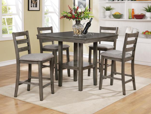 Tahoe 5 Piece Gray Pub Height Dining Set